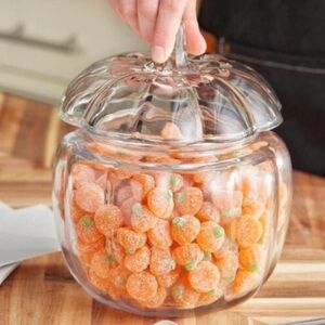 Vintage ANCHOR HOCKING Pumpkin Jar W/ Lid